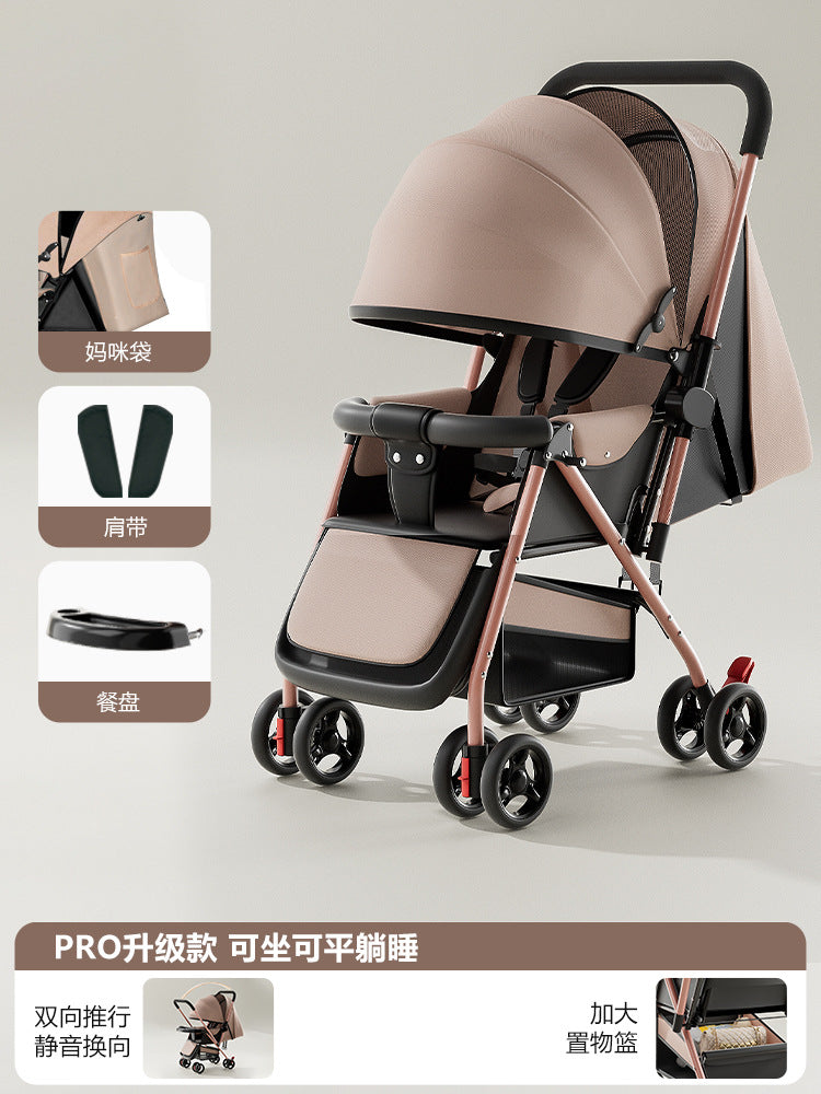 Baby stroller - convertible pushchair, lightweight & foldable, one-click fold, four-wheel design for easy walking, suitable for ages 0-3 years