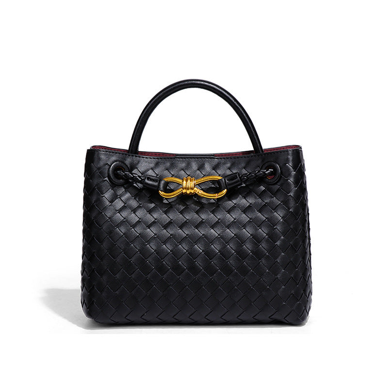 high-quality textured large-capacity handbag, hand-woven bag, personalized simple shoulder messenger women's bag