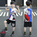 Boys' basketball jersey set - summer  new collection - big & tall kids' summer outfit - children's basketball uniform - short sleeve, quick-dry activewear