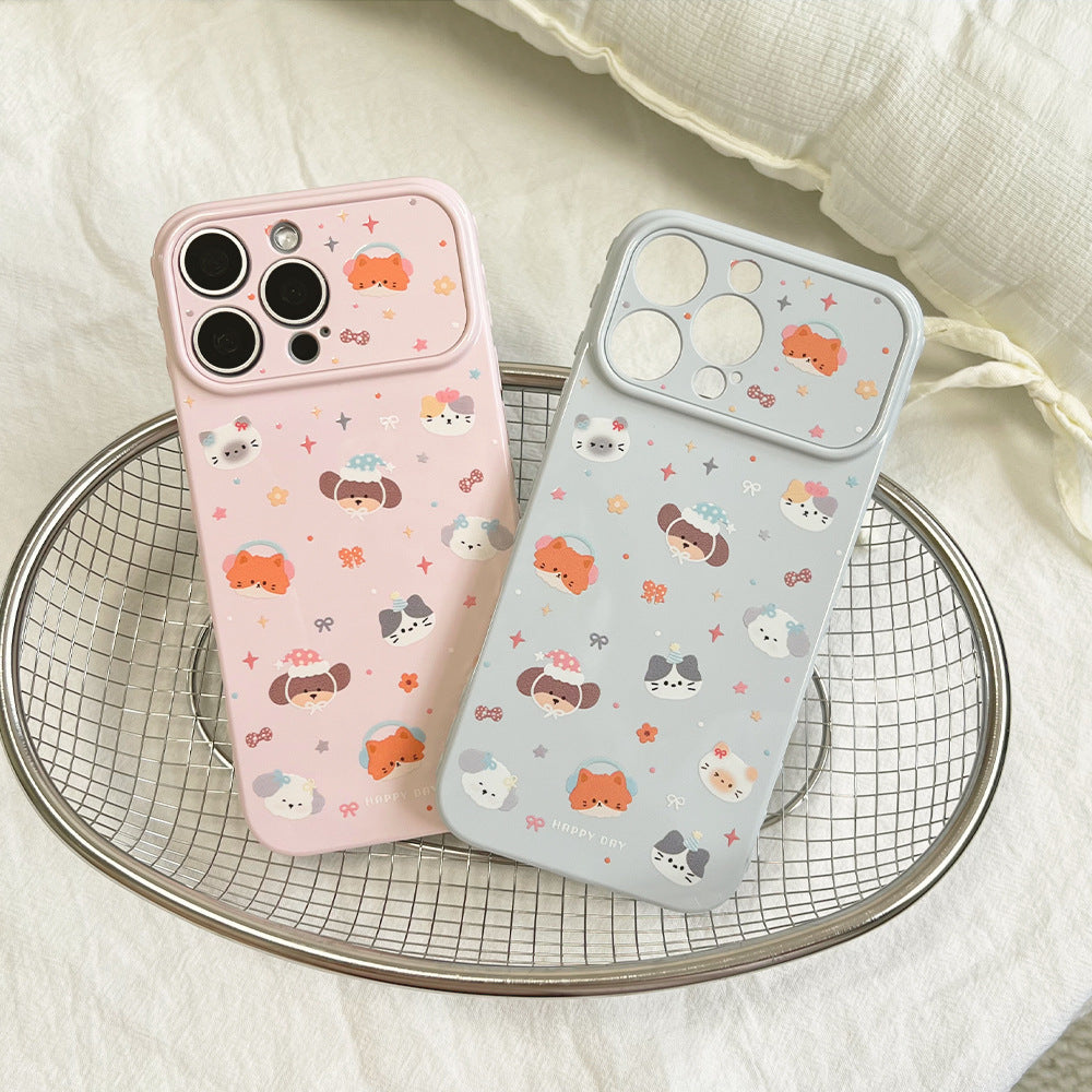 Full coverage cartoon animal design phone case for apple 17 pro max, cute and fun iphone 18 protective cover for 15