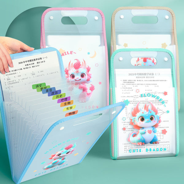 Huajie test paper storage organ bag vertical portable folder student 13-layer large-capacity multi-layer subject classification bag