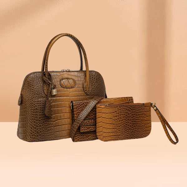Premium texture soft bag women's 24 new crocodile texture middle-aged mother temperament large capacity portable messenger bag