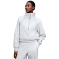 Women's fleece-lined half-zip high neck pullover sweatshirt - autumn/winter warm outerwear top - d25131