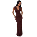 European and american style women's summer  new arrivals: fashionable solid color sleeveless v-neck bodycon mini dress - wholesale