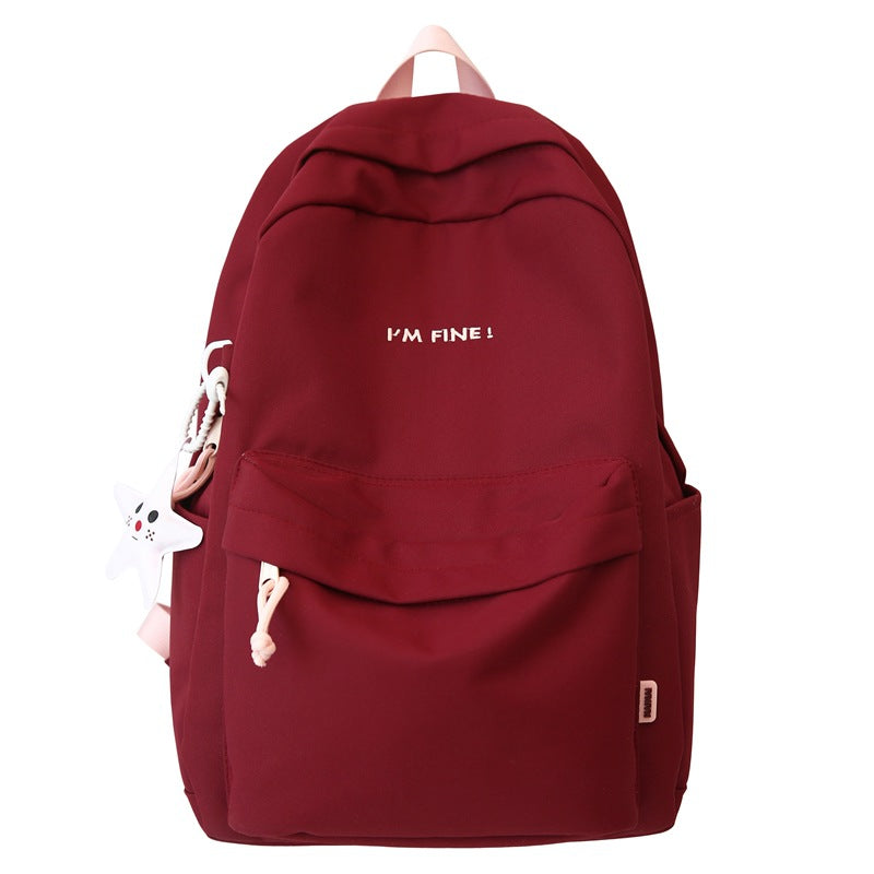 New 20l korean style solid color campus backpack - simple, large capacity, insulated, and stain-resistant backpack for college women