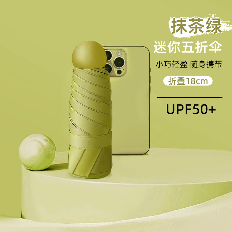 50% off capsule umbrella sun umbrella sun umbrella mini rain or shine umbrella women's portable customizable logo wholesale