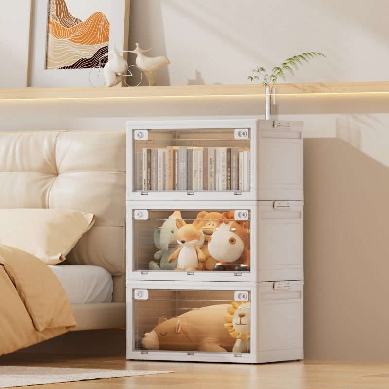 Household storage box Foldable large-capacity storage box Snack sorting box Clothing toys Dust-proof storage box with lid