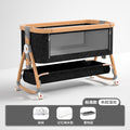 Wood grain aluminum alloy - black grey - mosquito net style - mattress + mosquito net + base frame