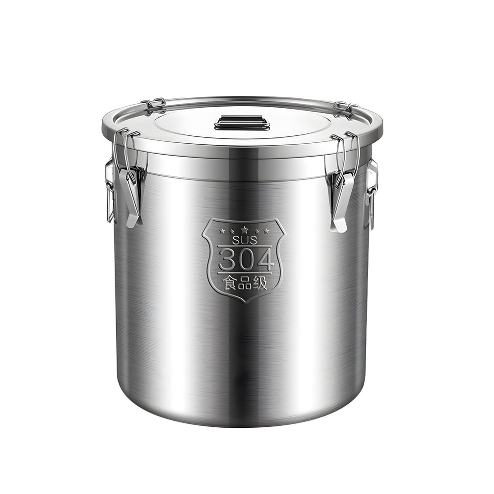 304 stainless steel large capacity rice bucket insect-proof and moisture-proof for homestorage sealed bucket thickened rice barrel flour storage tank