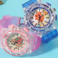 Cartoon kids' watch cute capybara quartz watch transparent strap luminous wristwatch boy girl electronic watch gift