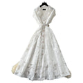 French chic lace 3d floral cutout dress - new high-waisted, slimming, elegant maxi dress for women