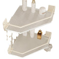 Bathroom shelf, toilet corner organizer, no-drill washroom storage, acrylic off-white tripod shelf