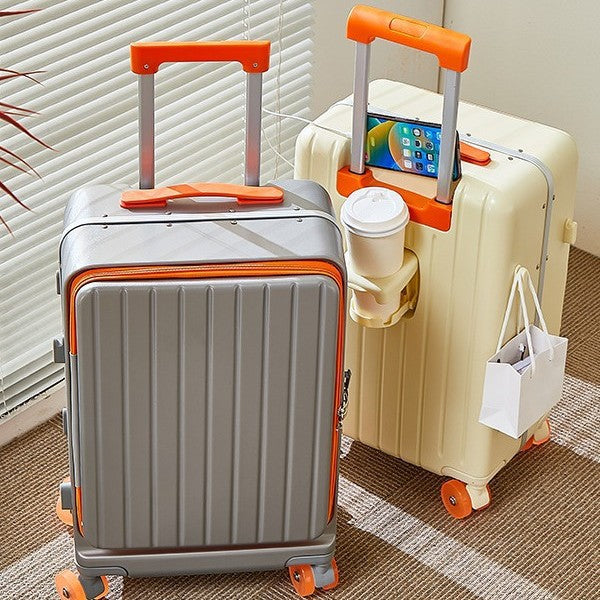 Side opening lid is convenient and durable, password, student multi-functional luggage, universal wheel trolley case, boarding suitcase, minimalist