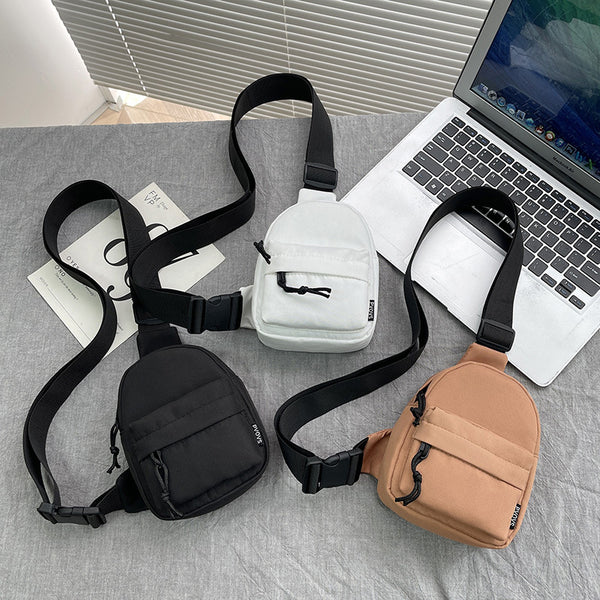 Women's fashion mobile phone breast bag trend ins Japanese casual shoulder bag lightweight and versatile portable nylon small satchel