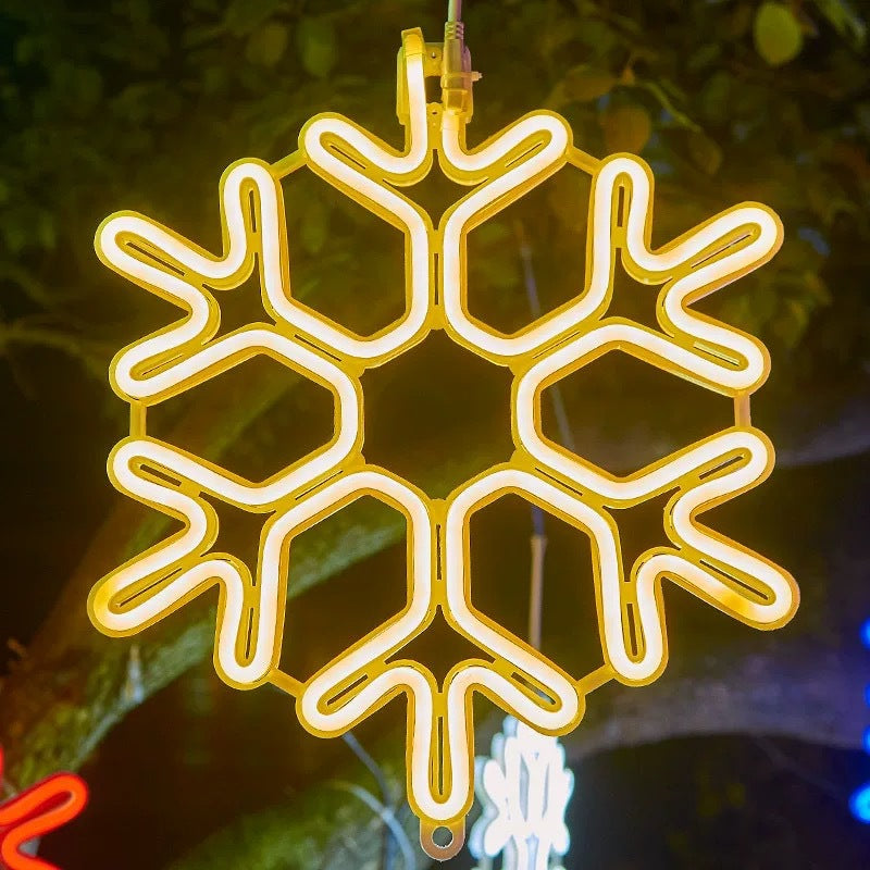 LED Flexible Light with Snowflake Modeling Light Festival Outdoor Tree Hanging Lantern Project Lighting Decoration Landscape Ambient Light
