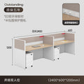 Staff office desk and chair set - minimalist modern office furniture, workstation computer desk, employee desk with partition
