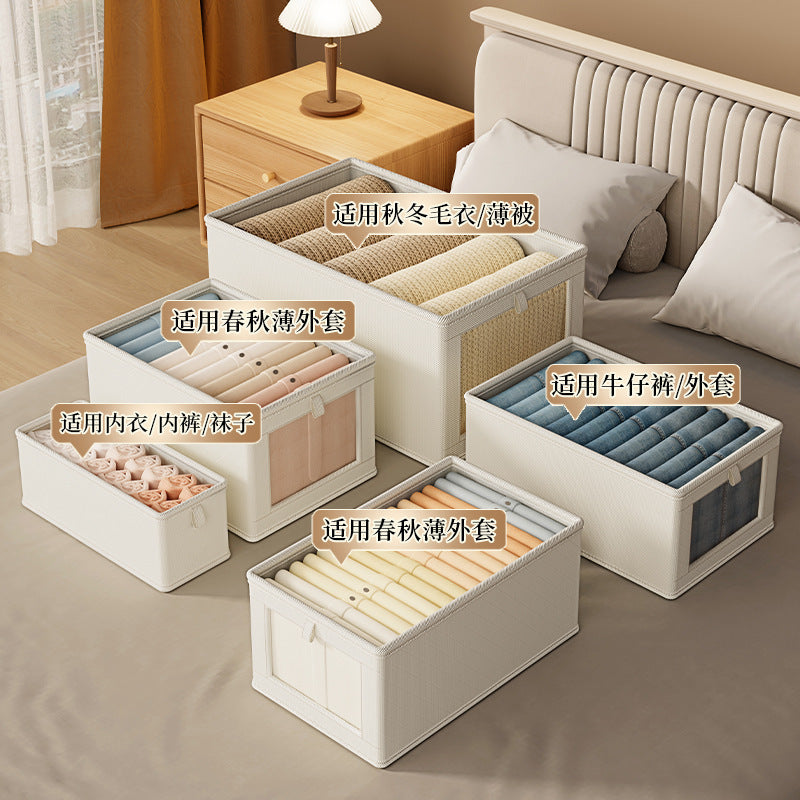 Oxford cloth sundries clothing storage box household clothes dust storage box large finishing box with lid visible