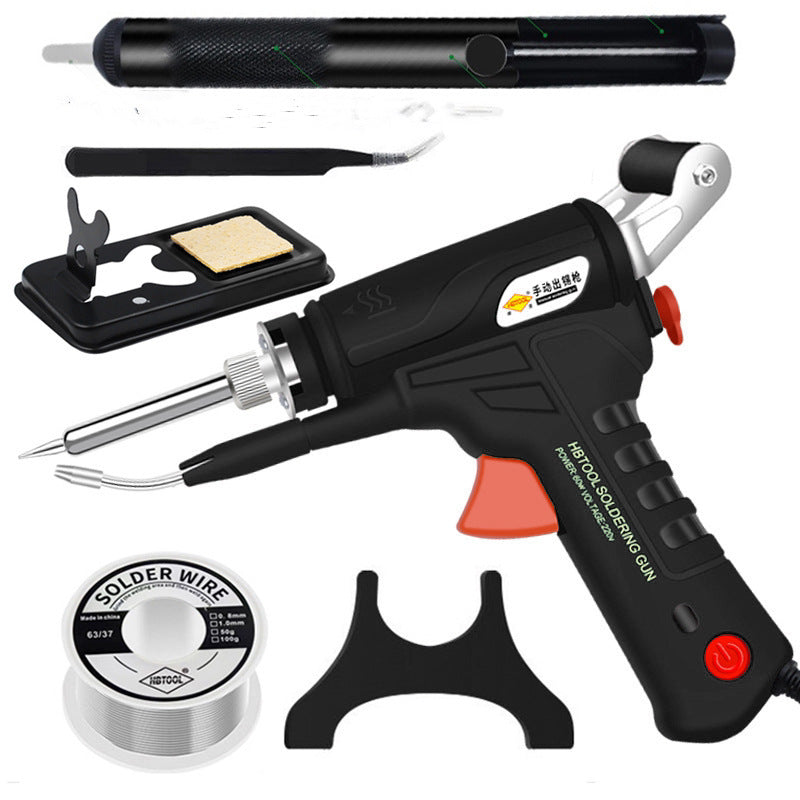 Cross-border convenient solder gun inner heating manual tin feeding handheld set automatic 60W electric soldering iron temperature regulation