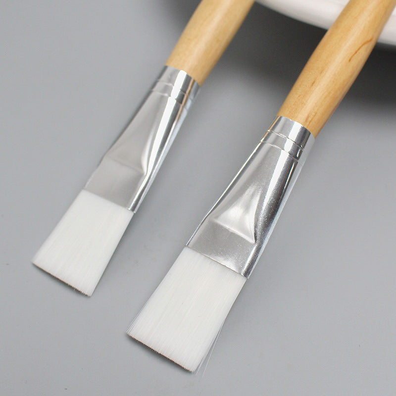 Beauty brush wooden pole facial mask brush beauty tool makeup brush solid wooden pole residual powder blush powder bottom loose powder brush