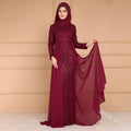 autumn/winter new european and american  sequin dress - women's elegant, sweet, slim-fit long sleeve formal gown