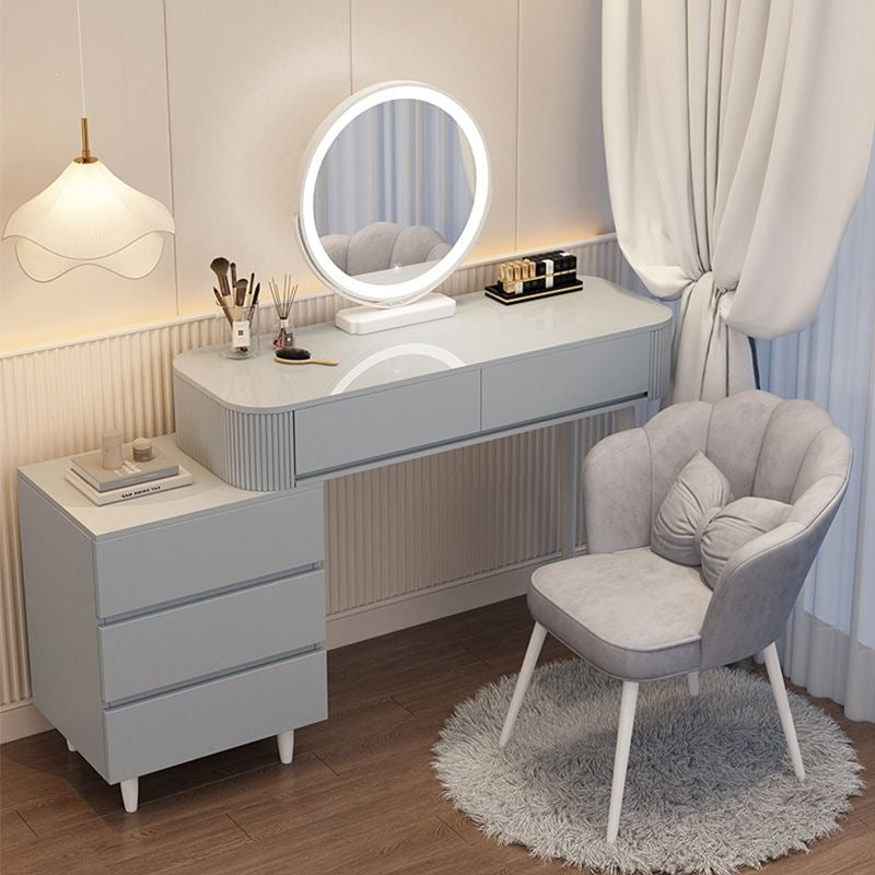 Yisilunno cream style dressing table modern casual storage cabinet bedside table all-in-one desk retractable makeup table