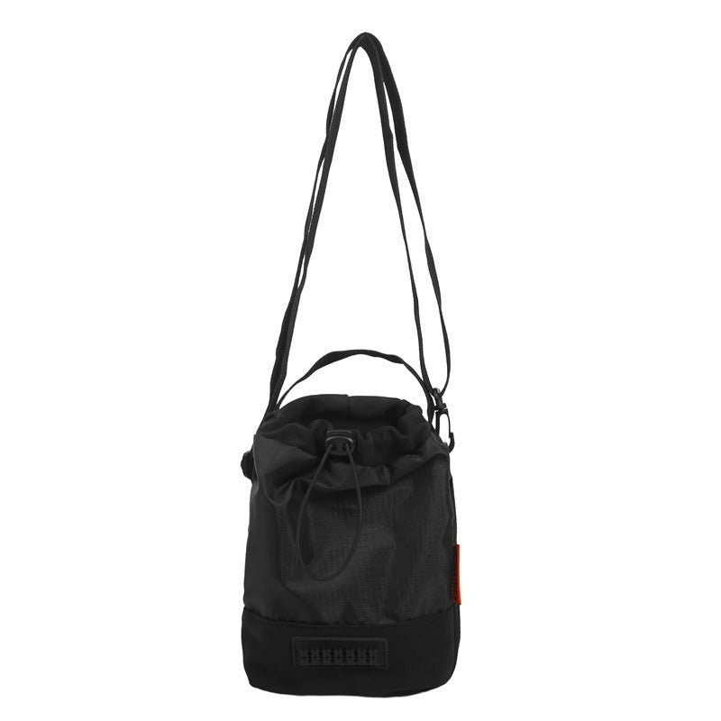 Foreign trade leisure shoulder bag Unisex color matching drawstring bucket bag Anti-splashing double compartment Lightweight portable messenger bag