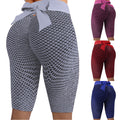 2025 amazon women's bowknot honeycomb jacquard solid color yoga pants, activewear, capri leggings - in stock, cropped length