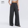 Spring/summer lightweight breathable straight-leg sports pants - women's drawstring loose fit, hip-concealing, slimming, casual wide-leg trousers d26014