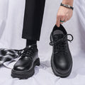 Spring new arrivals: soft leather, soft sole, round toe, breathable, trendy casual leather shoes - business formal, fashionable british style, trendy men's shoes
