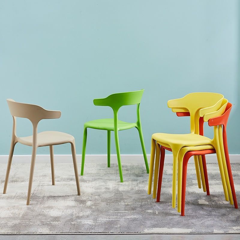 Plastic horn chair dining table backrest stool backrest chair for homescandinavian dining chair adult thickenedthickened durable
