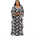 supply african plus sizeloose bat shirt women's colorful water-soluble lacev neck blouse robe dress
