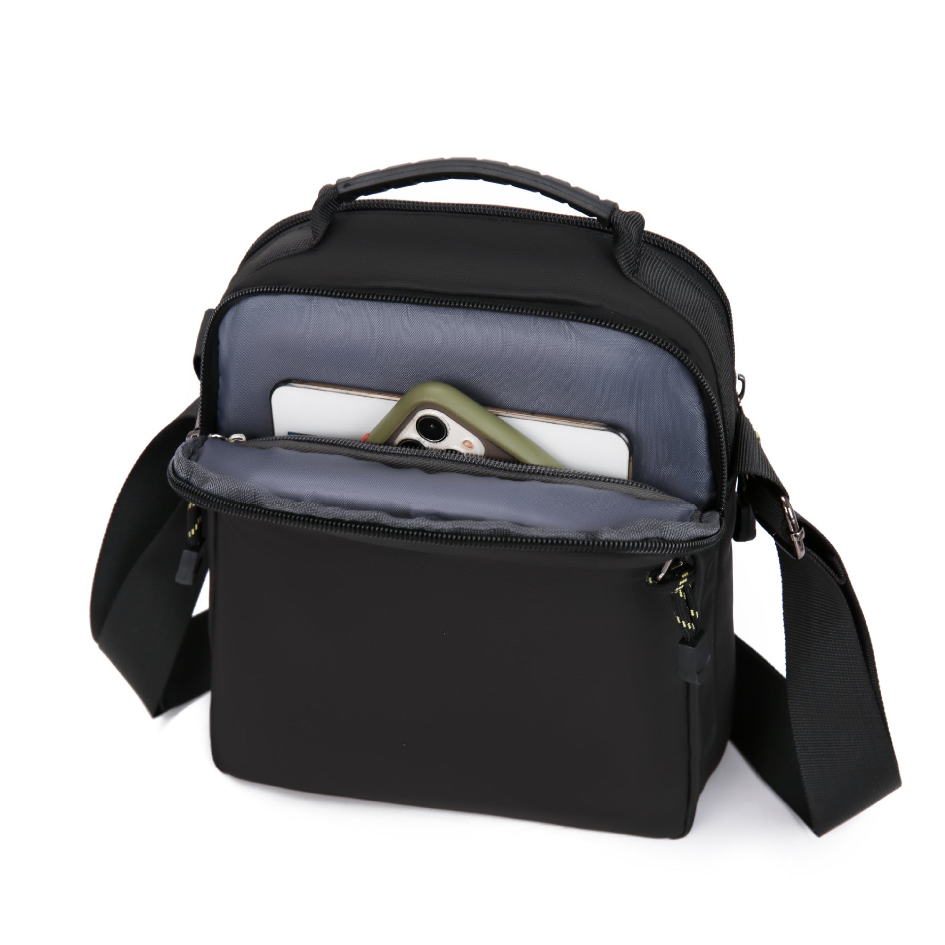 New men's bag business casual men's messenger bag urban simple shoulder handbag multi-layer outdoor small bag