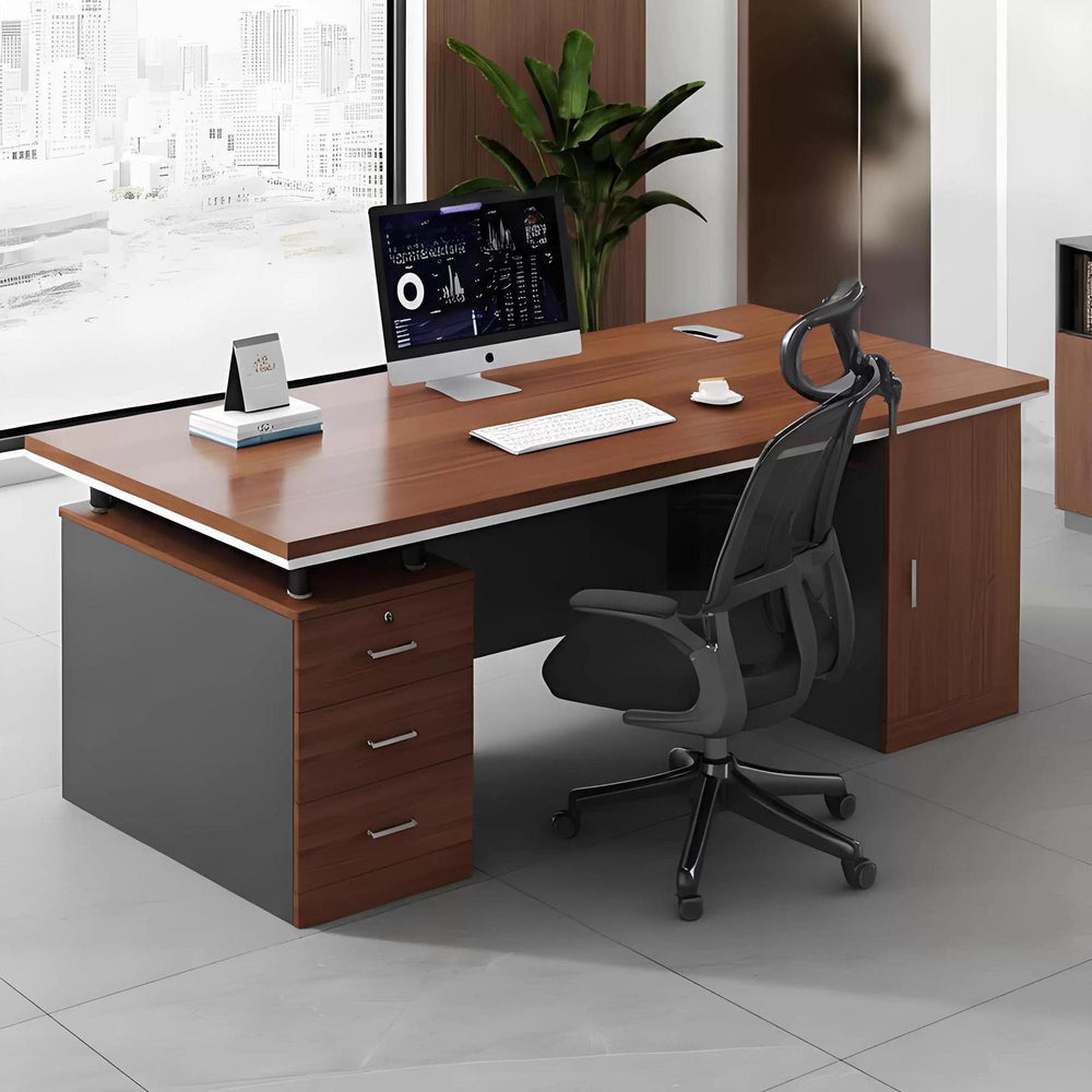 Office desk - minimalist modern design, suitable for employees, home use, students, and renters. bedroom desktop computer desk, freestanding