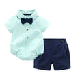 K-stylesummernew arrivalboys bag butt striped short-sleeved shirt gentlemansuit infant and toddler crawling suit source manufacturer