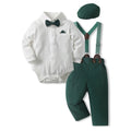 Autumn new arrivals: boys' cotton outfit set - includes hat, perfect for baby's first birthday, and christmas!
