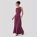 Women's new cross-border dress - ruched waist sleeveless summer dress - european and american fashion -  summer new arrivals
