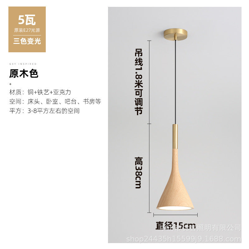 Long-term Internet celebrity bedside chandelier creative personality bedroom light cream wind master bedroom designer minimalist bar lighting