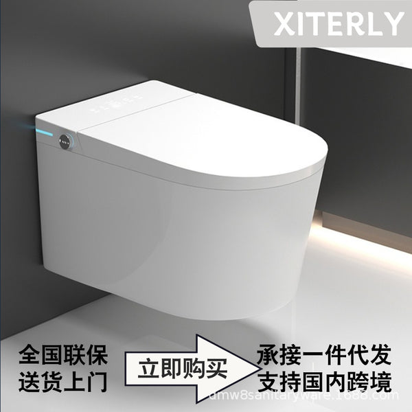 Wall-mounted smart toilet cover, fully automatic embedded hidden water tank, small apartment integrated toilet, induction speed heating