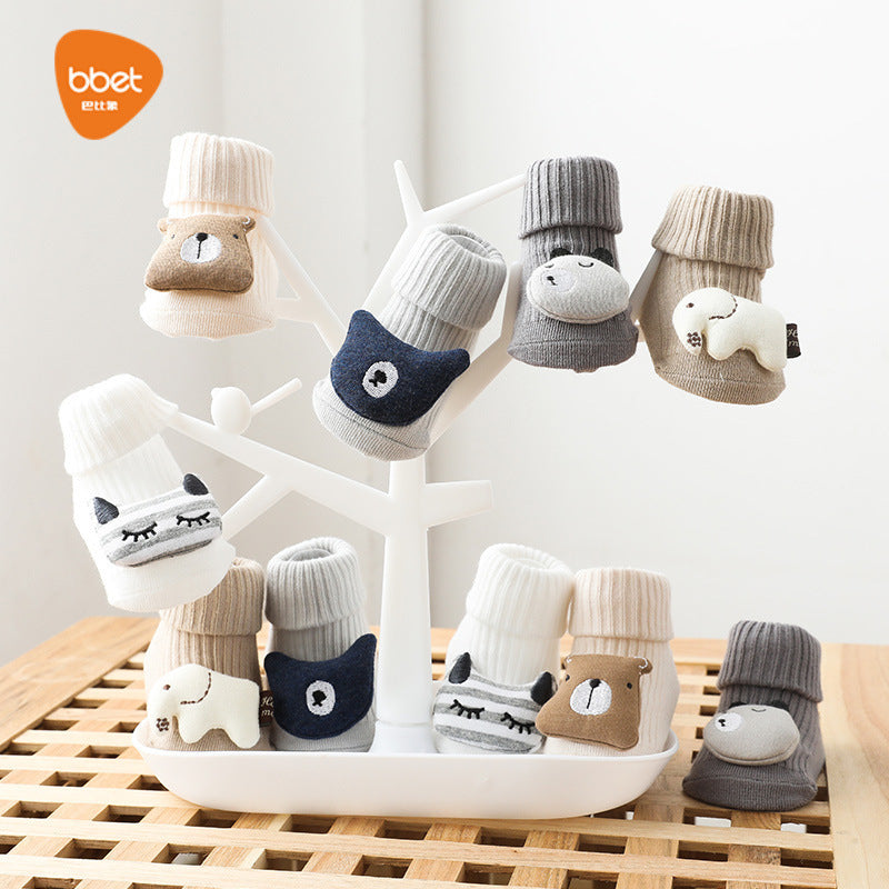 Babylon children's socks class a loose mouth baby knee socks korean style cartoon accessories baby non-slip floor socks