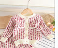 Girls' chanel-inspired two-piece autumn outfit: baby girl's jacket and cardigan sweater set