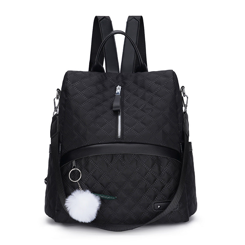 Cross-border anti-theft women's backpack women's fashion rhombus dual-purpose shoulder bag Oxford cloth travel backpack wholesale