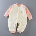 Newborn outing clothes baby winterthickened onesie baby heattechlong sleeves haki infant fleece-lined rompers