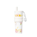 Blooming ice cup ceramic liner insulated cup cold cup large capacity good-looking water cup portable car straw cup