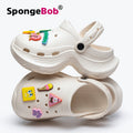Spongebob women's clogs - summer outdoor thick-soled adult sandals - non-slip beach shoes with closed toe