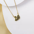 [copper inlaid with zirconium] necklace for women cross-border gemstone swan pendant niche high-end electroplated clavicle chain jewelry wholesale