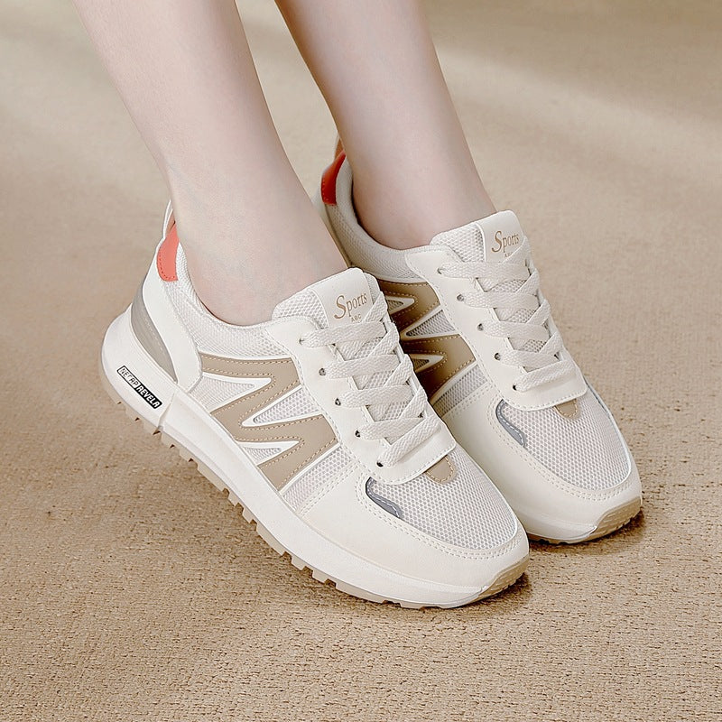 women's new spring mesh sneakers korean style versatile flat casual soft sole running chunky sneakers