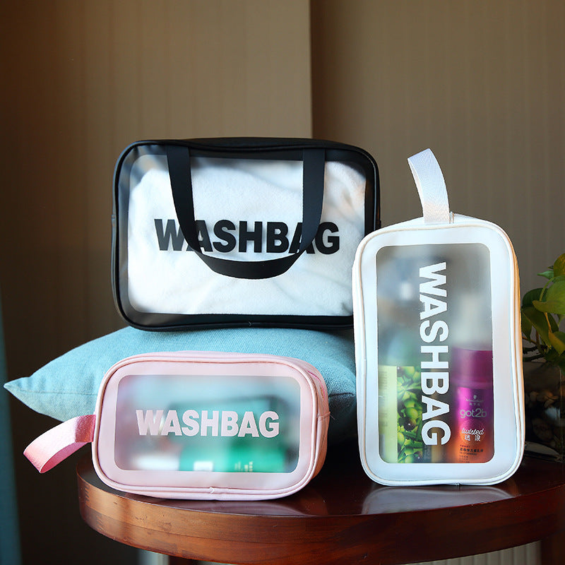 pvc toilet bag portable cosmetic bag large capacity waterproof visual travel storage bag portable finishing storage bag