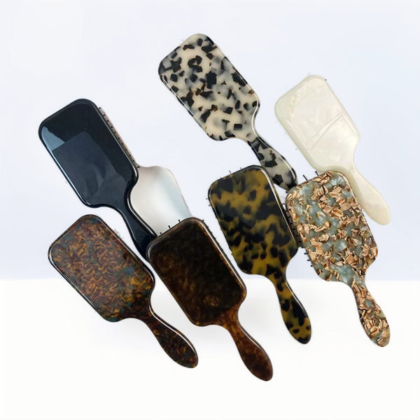 Cross-border acetate fiber color air cushion comb popular in Europe and America, women's household water transfer printing fluffy airbag comb