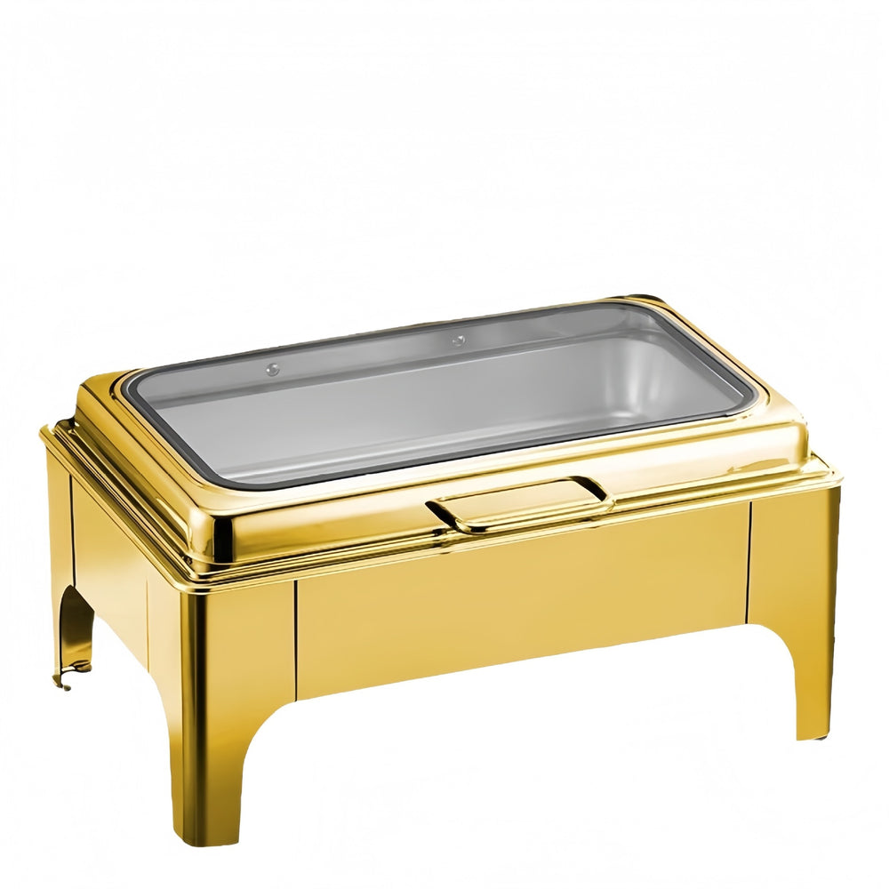 Stainless steel luxury restaurant hotel wedding buffet warmer set - fuel heated 9l gold food warmer