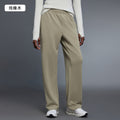High-waisted, straight-leg casual pants with a fold-over waistband, perfect for running, fitness, and workouts. women's autumn trousers, style d25095